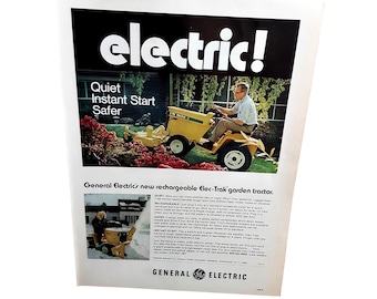 1971 General Electric Elec-Trak E15 Garden Tractor Vintage Print Ad GE