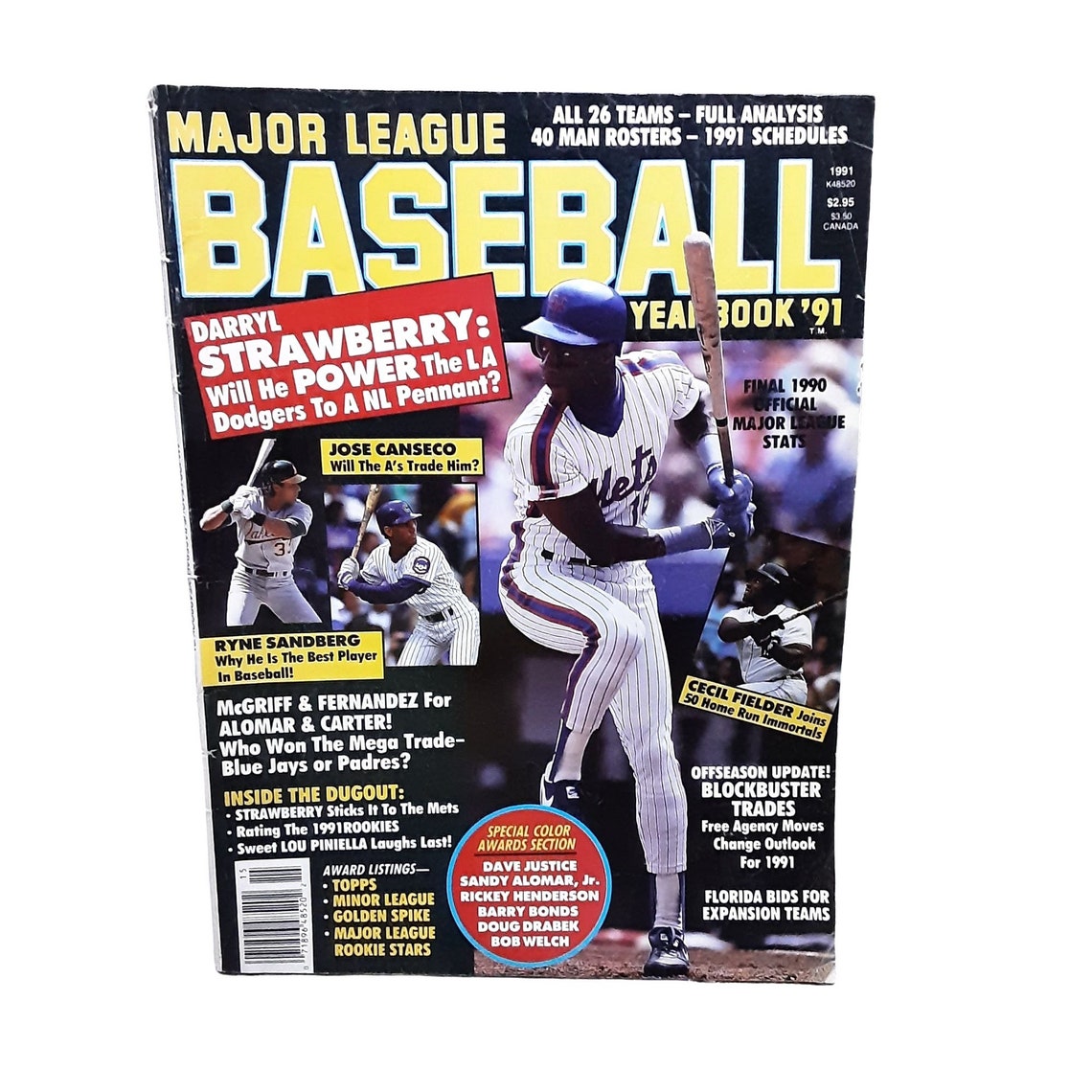 Major League Baseball Yearbook Magazine 1991 Darryl Strawberry Etsy