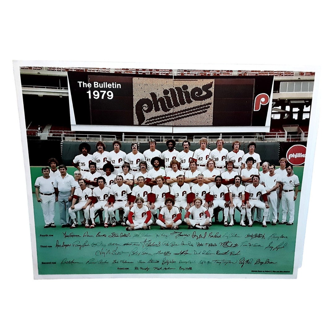 1979 Philadelphia Phillies Team Photo Sunday Bulletin Vintage Schmidt