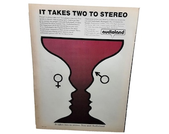 1976 Audioland It Takes Two To Stereo Original Print Ad Vintage 70s