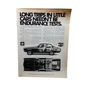 1972 Chevy Vega Car GM Original Print Ad Vintage 70s