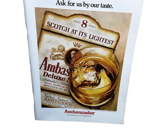 1971 Ambassador Scotch Deluxe Whisky Ad – Scotch at Its Lightest