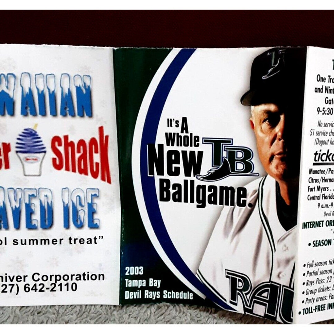 2003 Tampa Bay Devil Rays Baseball Schedule Lou Piniella Etsy