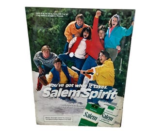 Anuncio impreso vintage de 1985 de cigarrillos Salem Spirit: Tienes lo que se necesita, década de 1980