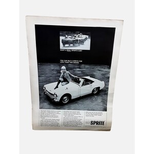 1966 Austin Healey Sprite Ad Vintage Sports Car Print Less Than Two Grand