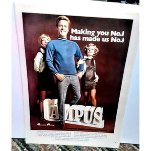 1969 Campus Sportswear Vintage Print Ad Original