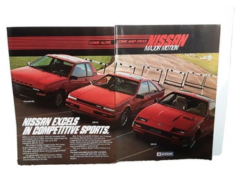Anuncio impreso original rojo de Nissan Excels Pulsar NX 200 SX 300 ZX de 1985