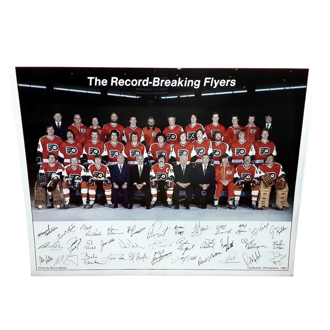 1979 1980 Philadelphia Flyers Team Photo Sunday Bulletin Vintage Barber