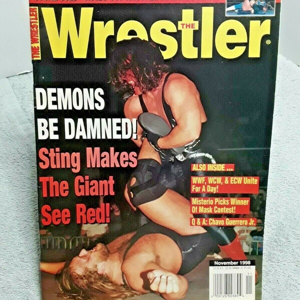 The Wrestler Magazine November 1998 Wwe Wcw Wwf Ecw Sting Stone Cold Steve Austin Demons Guerrero Jr The Giant Vintage