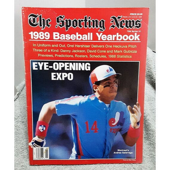 Sporting News 1989 Baseball Yearbook Magazine Andres Galarraga Etsy