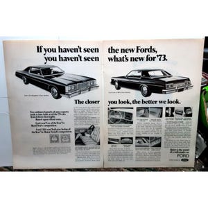 Vintage 1973 Ford LTD Galaxie Brougham Ad – 2 & 4 Door Hardtops