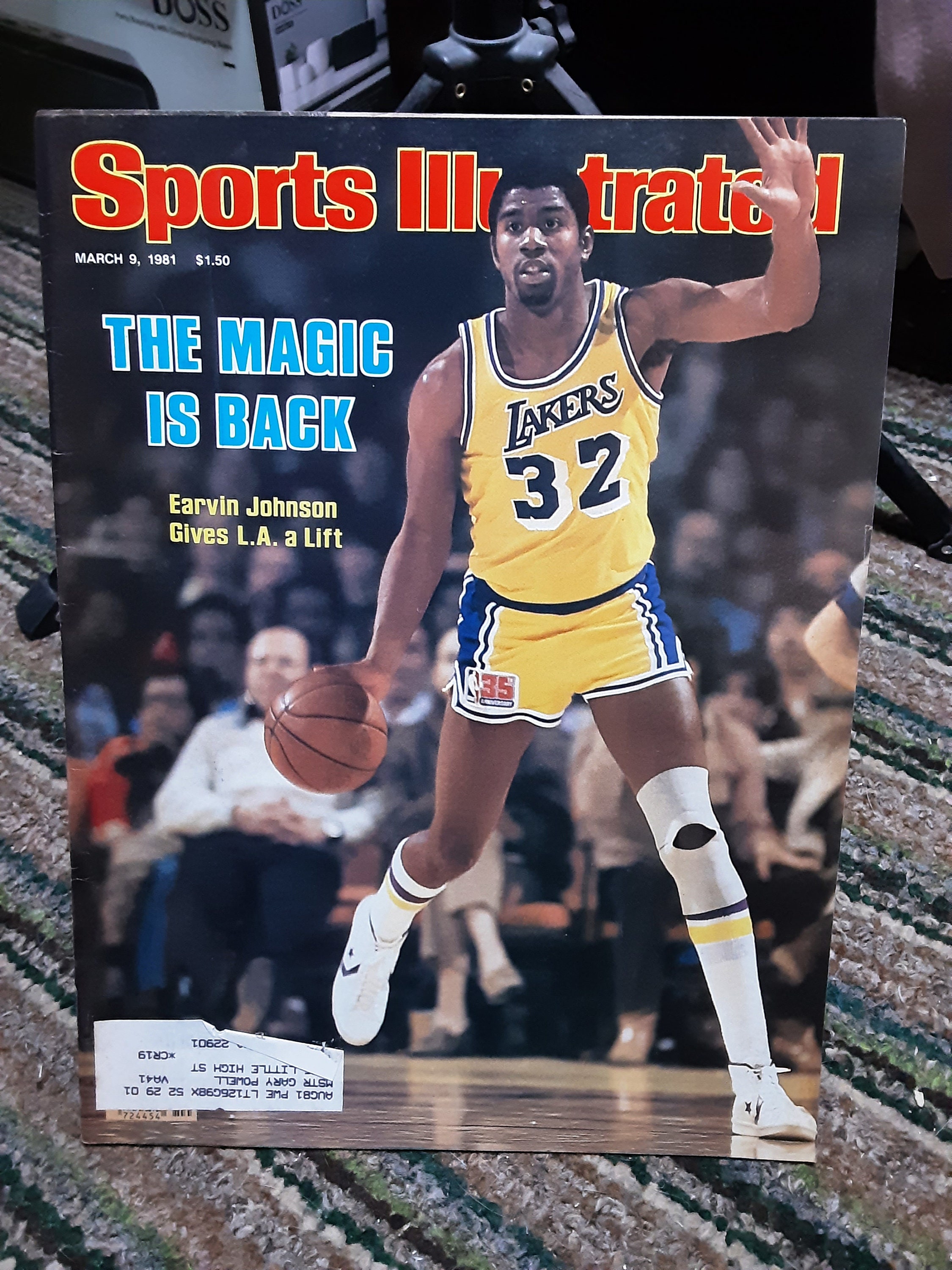 Magic Johnson Converse All Star Los Angeles Lakers Basketball Poster NOS  VTG 80s