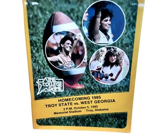 1985 Troy State vs West Georgia Homecoming Football Program Vintage NCAA