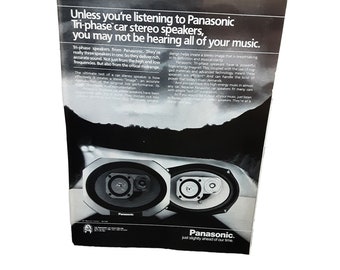1985 Panasonic Car Stereo Speakers Original Print Ad vintage