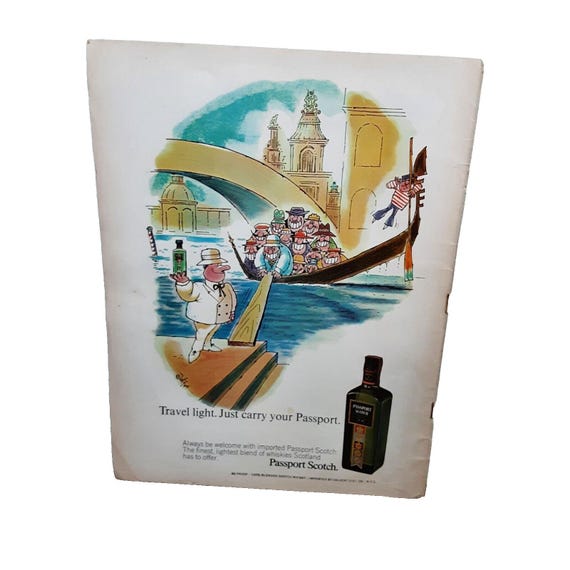 1972 Passport Scotch Ad by Artist Jaffee Original Print Ad Decor 