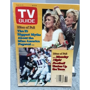 TV Guide Sept 1986 Miss America Monday Night FB Phil Simms NO Label