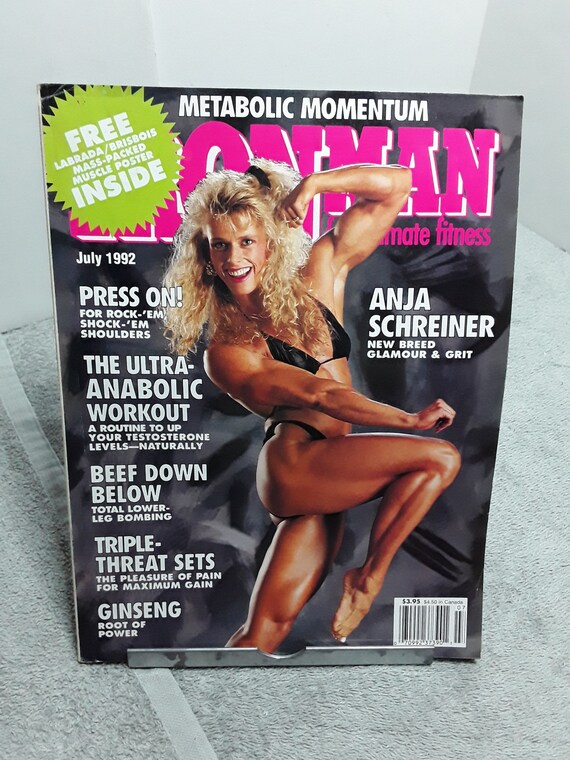 Ironman Magazine July 1992 Anja Schreiner Bonus Hardcore Etsy