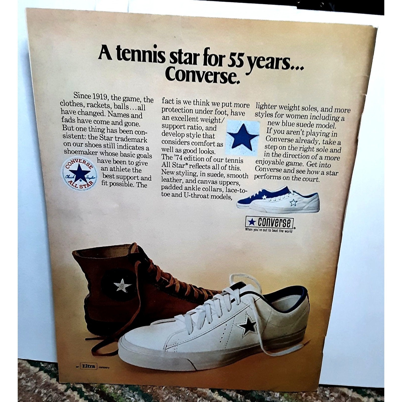 1974 Converse All Star Shoes Tennis Shoes Print Ad Vintage 70s Etsy
