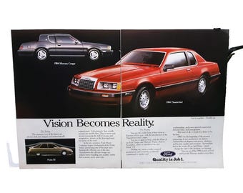 1984 Ford Thunderbird Red Color Car Original Print Ad Vintage - Etsy