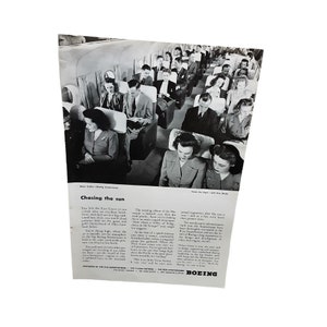 1945 Boeing Stratacruiser Main Cabin Airplane Original Print Ad 40s