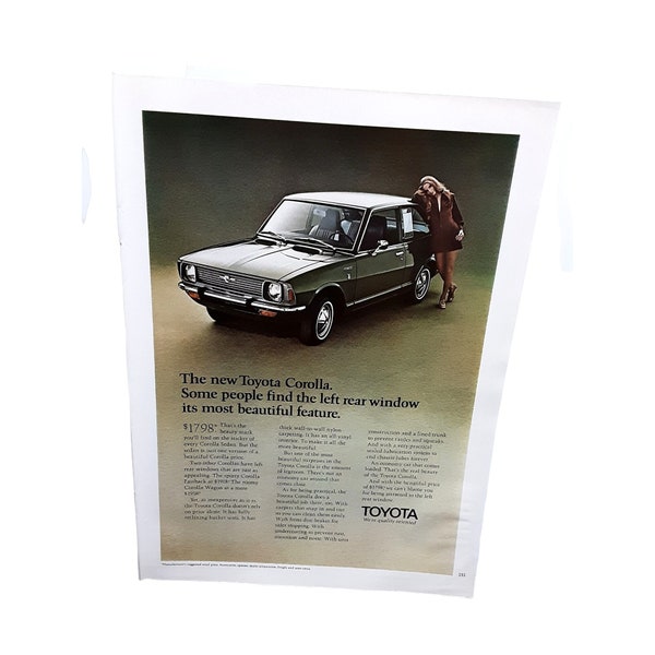 1970 71 Toyota Corolla Car Vintage Print Ad 70s