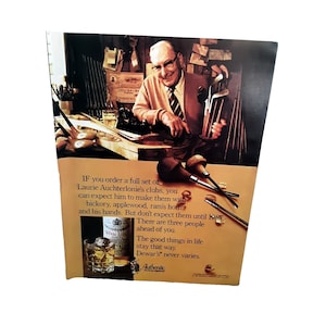 1981 Dewar&#39;s White Label Print Ad Golf Clubs Laurie Auchterlonie Whiskey Promo