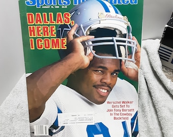 1986 Sports Illustrated Herschel Walker Dallas Cowboys August NFL Magazine