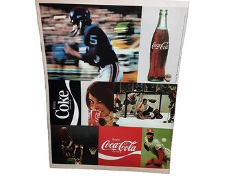 1971 Coca-Cola Multi-Sport Ad NFL Program Page Vintage Coke Football