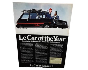 Vintage 1977 Print Ad 1978 LeCar Car Of The Year Original 1970s
