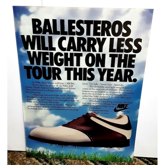 1986 Nike Steve Ballesteros Golf Shoes Original Print Ad 80s - Etsy