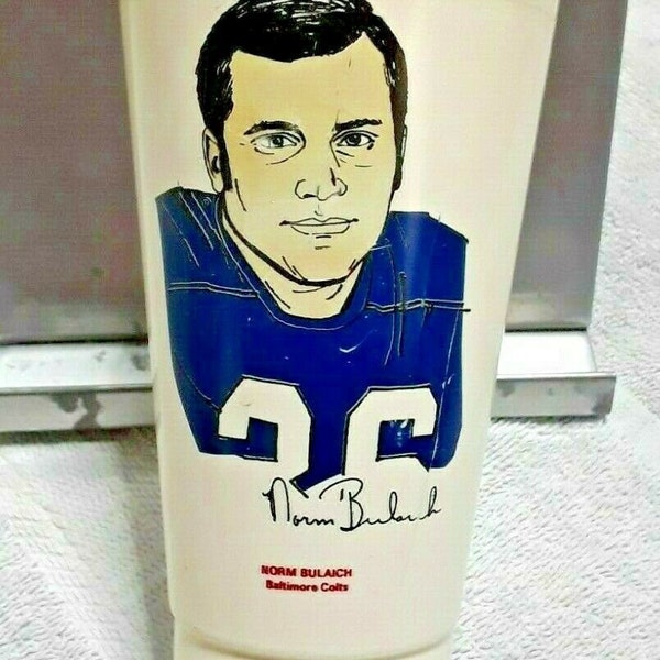 Vintage Norm Bulaich Baltimore Colts 1972 7/11 7-11 Plastic Slurpee Cup Collectible