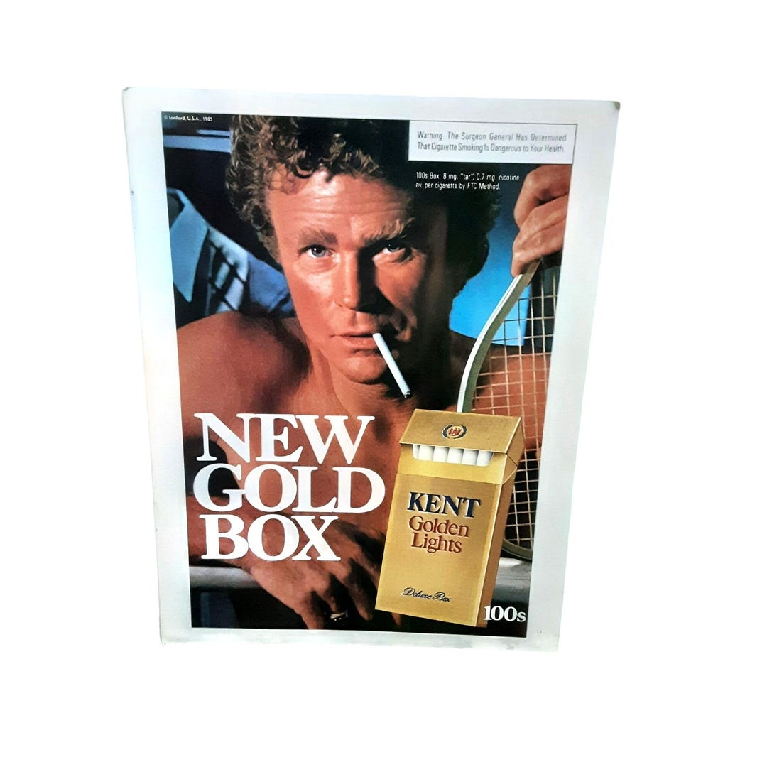 kent golden light 100 cigarettes 1985 Kent Lights Cigarettes New Gold Box Original Print Ad
