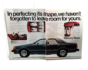 Anuncio impreso original del automóvil Mercury Topaz de 1985, años 80