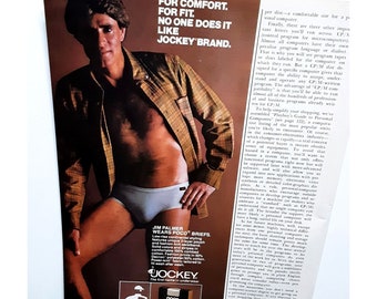 1982 Jockey Jim Palmer Mens Briefs Underwear Vintage Print Ad Original 80s