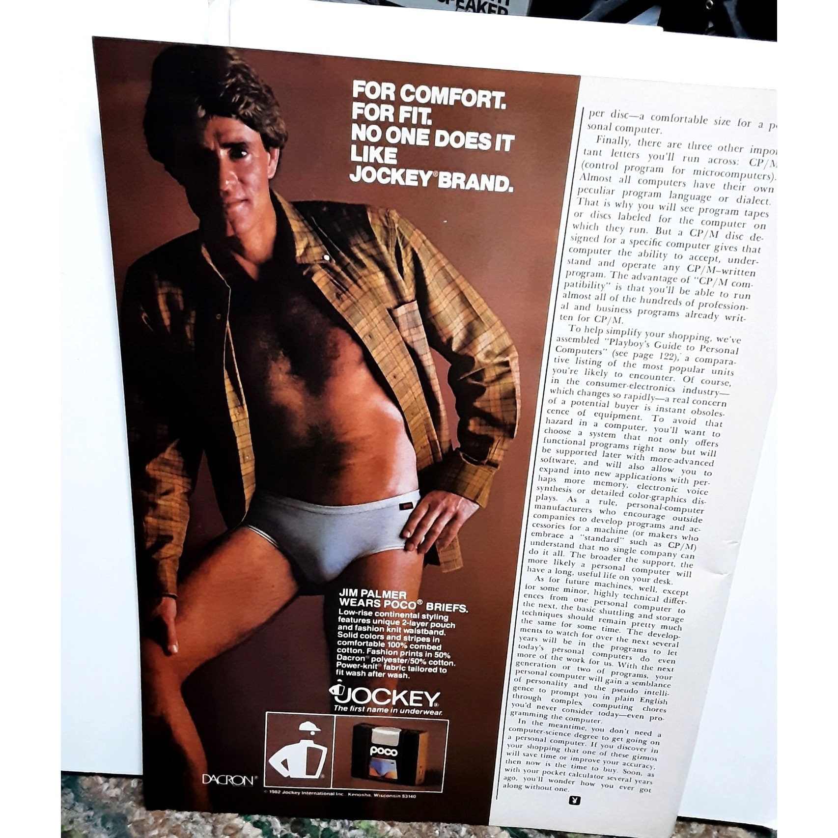 1982 Jockey Jim Palmer Mens Briefs Underwear Vintage Print Ad Original 80s  