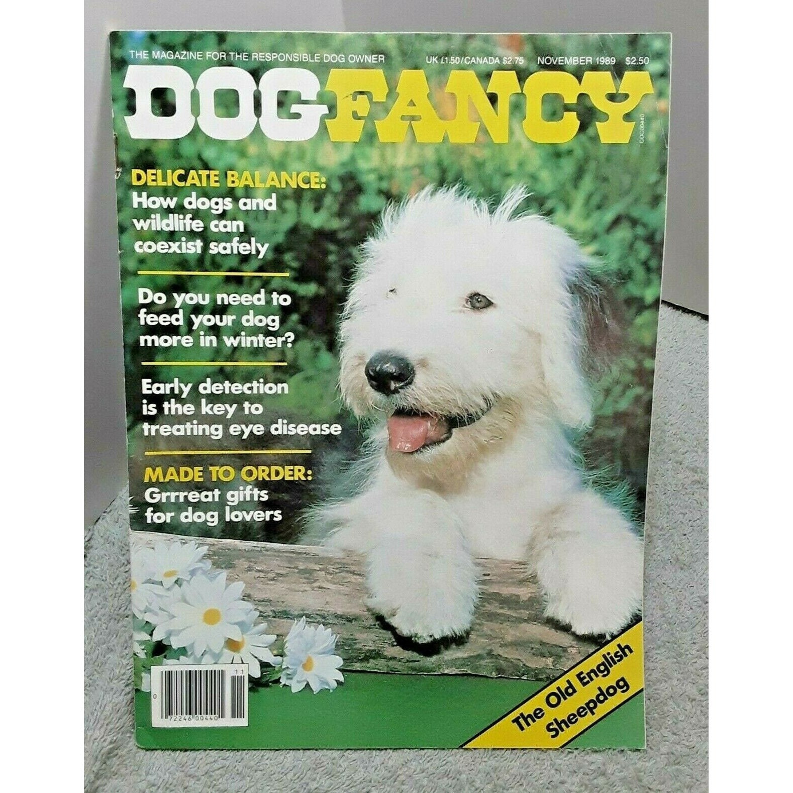 Dog Fancy Magazine November 1989 Old English Sheepdog Etsy