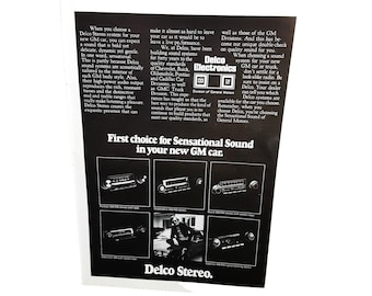 1975 GM Delco Electronics Car Stereo Chevy Buick Original Print Ad Vintage 70s