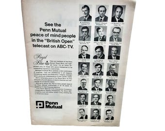 1974 Penn Mutual Insurance Royal Blue Agents Original Print Ad