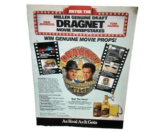 1987 Dragnet The Movie Aykroyd Tom Hanks Original Print Ad Vintage