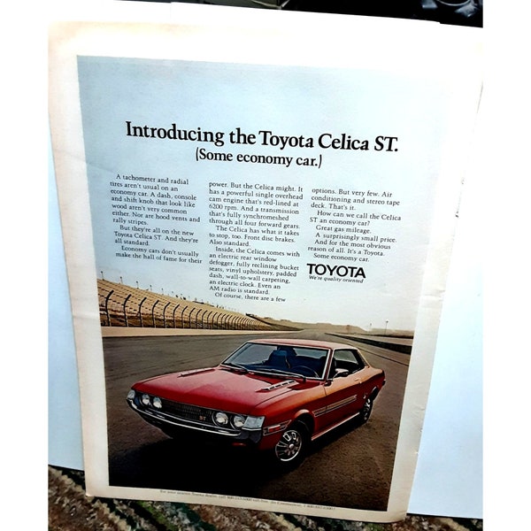 1971 1972 Toyota Celica ST Car Original Print Ad