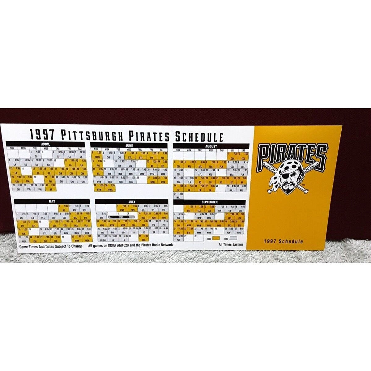 1997-pittsburgh-pirates-baseball-schedule-kdka-radio-etsy