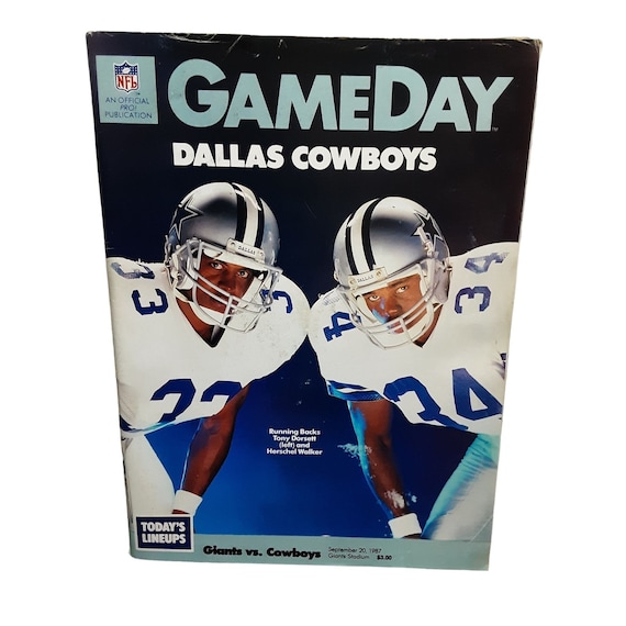 NFL Game Day September 1987 Dallas Cowboys New York Giants With Calendar -  Etsy