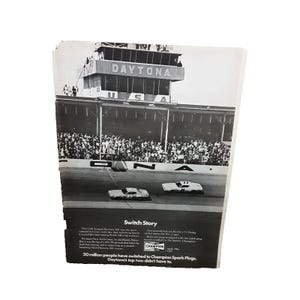 1971 Champion Spark Plugs Daytona 500 Race Petty Original Vintage Print Ad