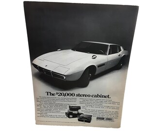 1972 Sony Superscope Car Stereo Print Ad Vintage Auto Audio Maserati Ghibli