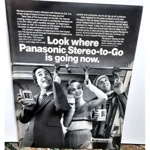 1982 Panasonic Stereo To Go Ad Vintage Print Ad 80s Original