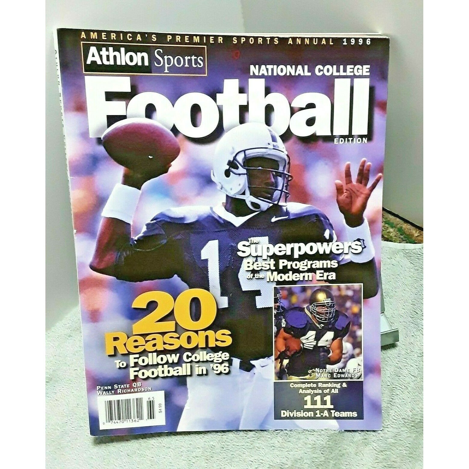 Athlon National College Football Magazine 1996 Wally Etsy