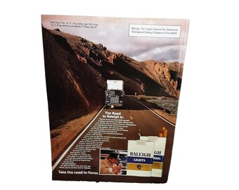 Vintage 1982 Print Ad Raleigh Lights Cigarettes Truck Trucker The Road Original