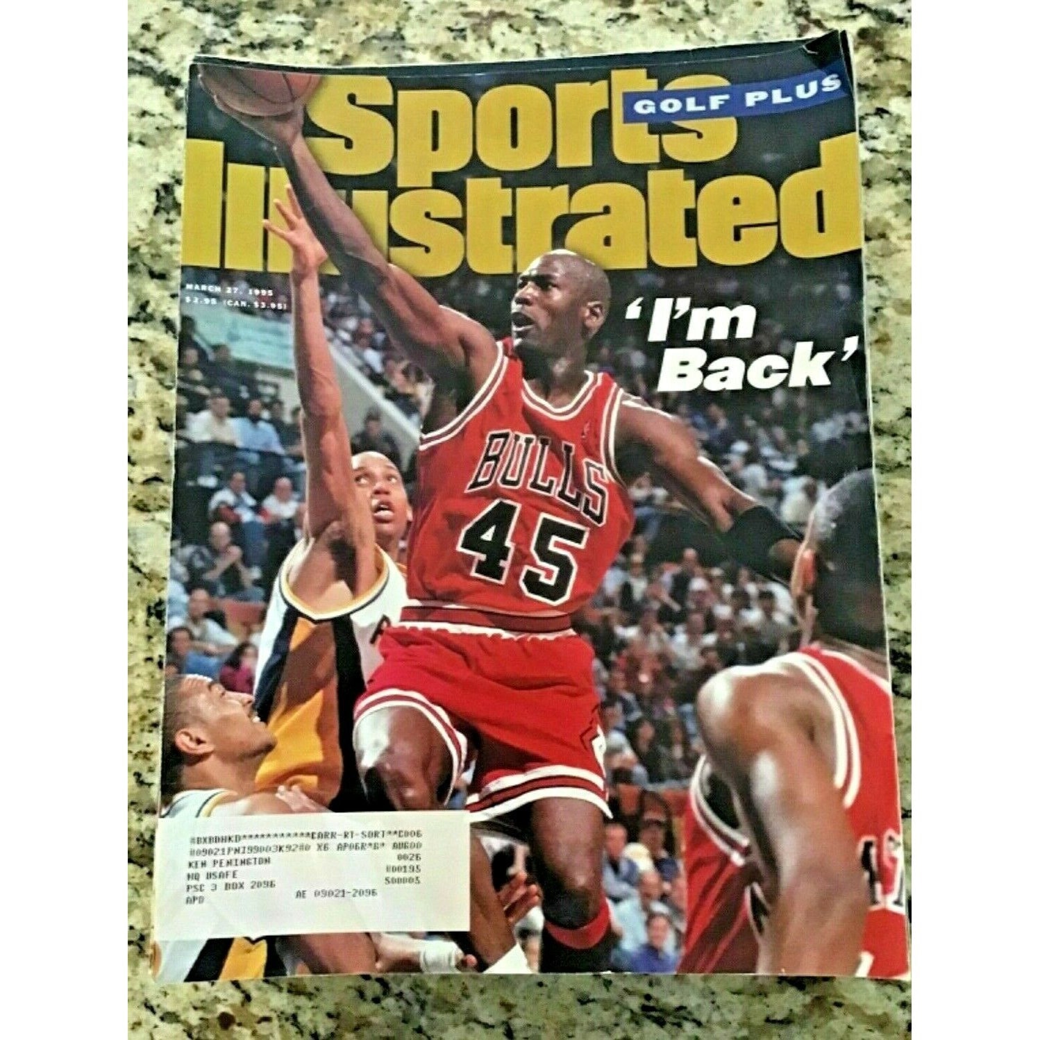 MICHAEL JORDAN 1995 CHICAGO BULLS #45 I'M BACK 3/8/1995