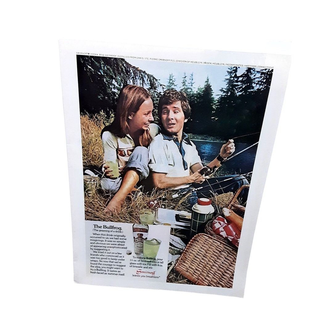 1974 Smirnoff Vodka The Bullfrog Drink Vintage Print Ad 70s Etsy boozy-blue-bullfrog-drink-recipe-lovetoknow