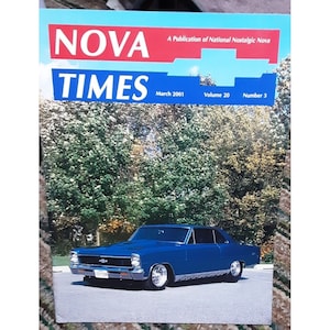 NOVA Times March 2001 Chevy Cars Nostalgic Novas Magazine Classic